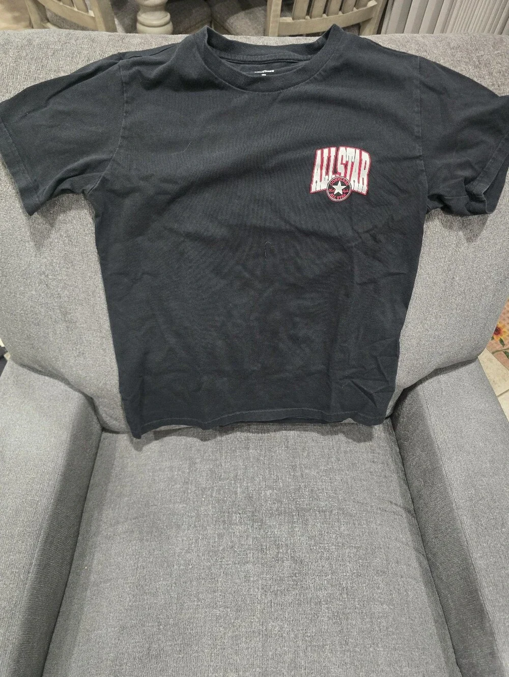 Converse Black Short Sleeve Tee with Red & White All-Star Logo